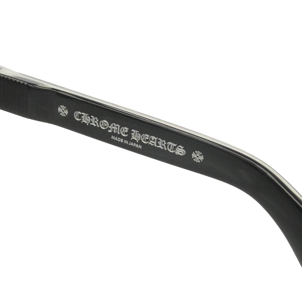CHROME HEARTS クロムハーツ（原本無） PEN 15 CHクロステンプル ウェリントン 眼鏡 メガネ アイウェア ブラック系 53□20-149【美品】【中古】