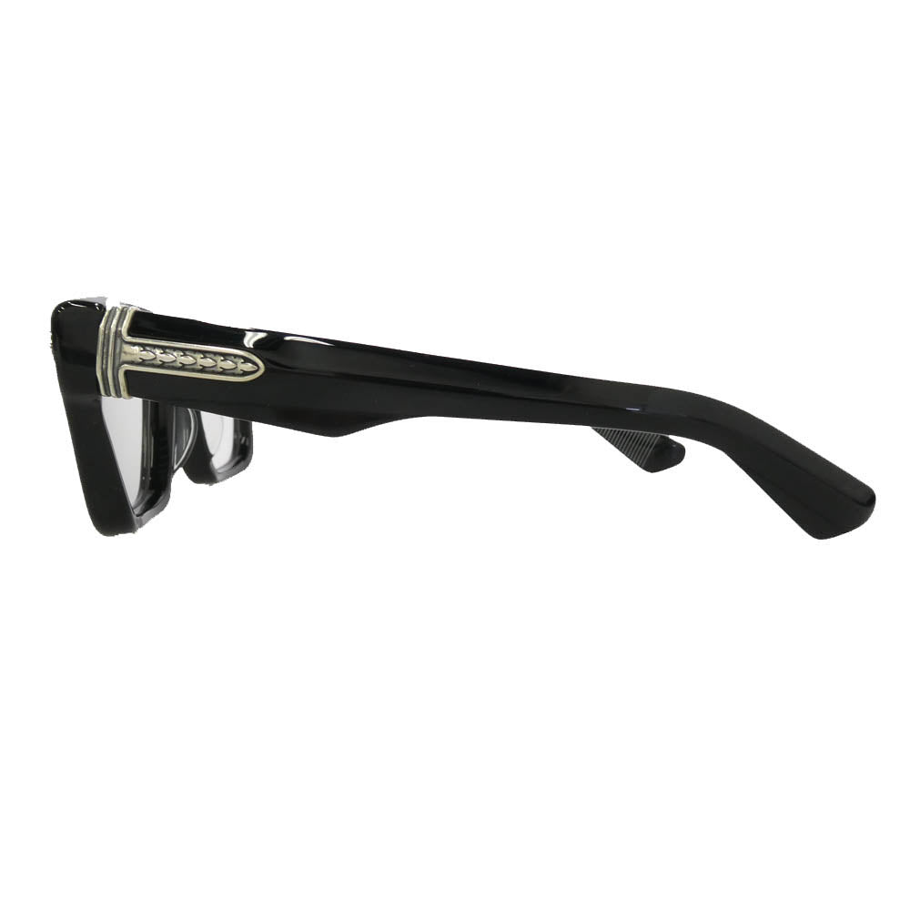 CHROME HEARTS クロムハーツ（原本無） GNARLIN フレアニーテンプル ウェリントン 眼鏡 メガネ アイウェア ブラック系 53□23-145【美品】【中古】