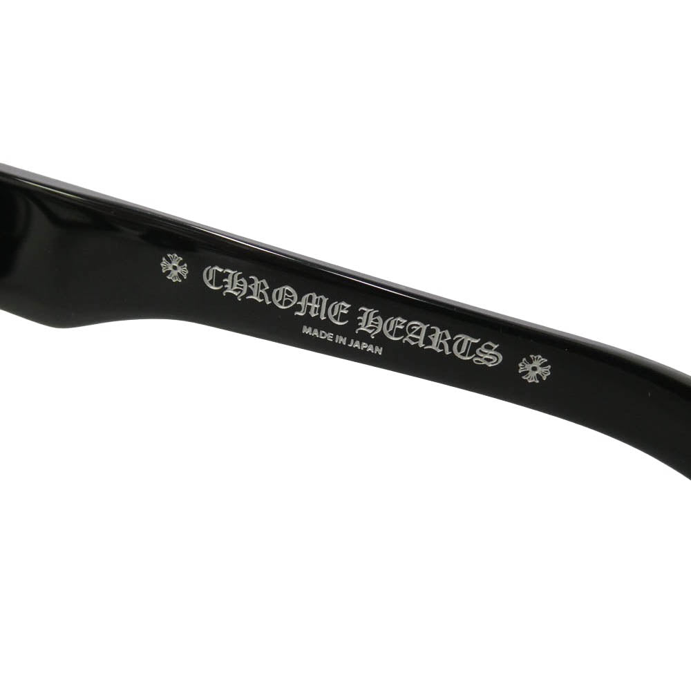 CHROME HEARTS クロムハーツ（原本無） GNARLIN フレアニーテンプル ウェリントン 眼鏡 メガネ アイウェア ブラック系 53□23-145【美品】【中古】