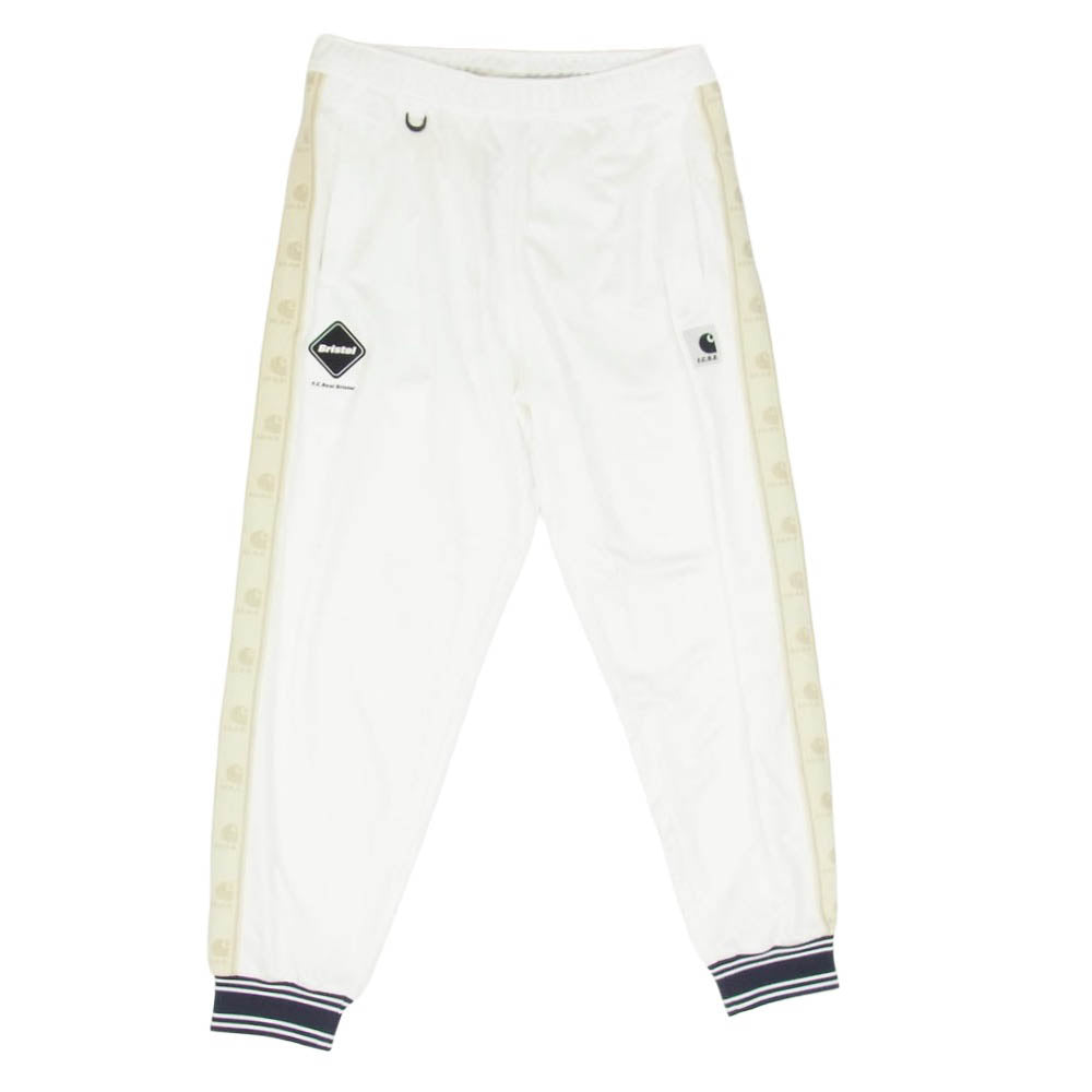 F.C.R.B. エフシーアールビー Carhartt カーハート 26SS FCRB-260126 × Carhartt WIP TRACK PANTS カーハート ワークインプログレス ダブルジャカード トラックパンツ ジャージ オフホワイト系 S【極上美品】【中古】