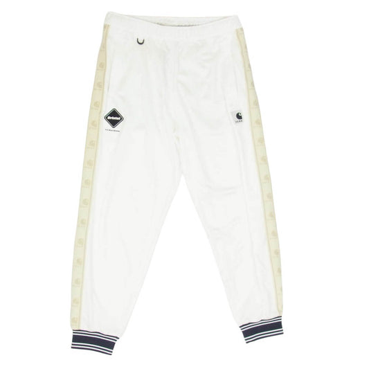 F.C.R.B. エフシーアールビー Carhartt カーハート 26SS FCRB-260126 × Carhartt WIP TRACK PANTS カーハート ワークインプログレス ダブルジャカード トラックパンツ ジャージ オフホワイト系 S【極上美品】【中古】