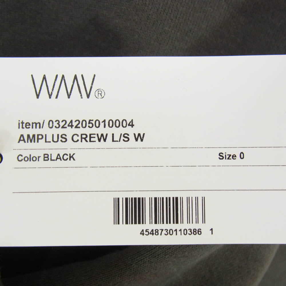 VISVIM ビズビム 0324205010004 WMV AMPLUS CREW L/S コットン クルーネック ロングスリーブ プルオーバー スウェット トレーナー ブラック系 0 【中古】
