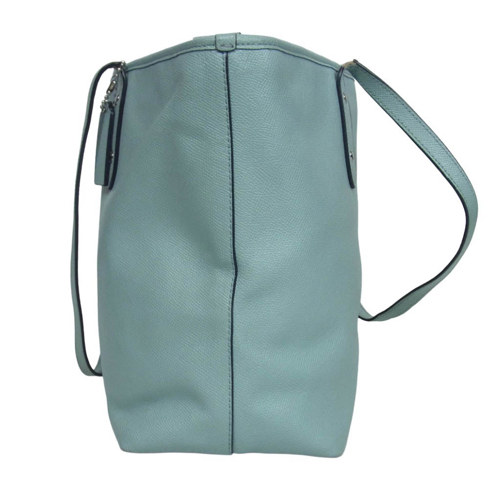 COACH コーチ F58846 レザー トートバッグ ライトブルー系【中古】