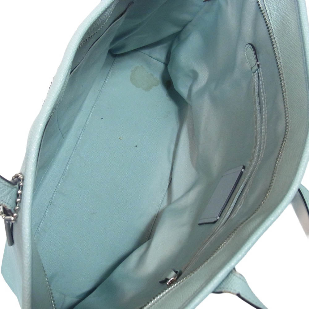 COACH コーチ F58846 レザー トートバッグ ライトブルー系【中古】