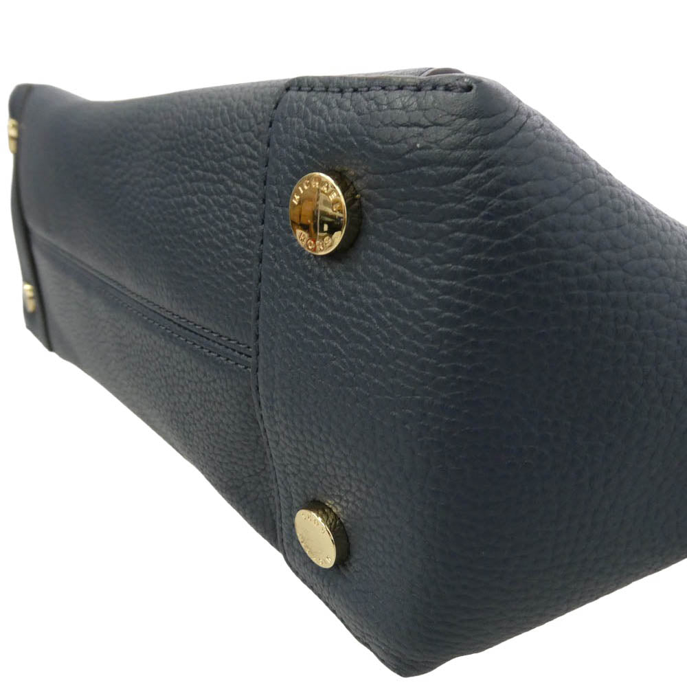 Michael Kors マイケルコース MK金具 2WAY レザー ハンドバッグ ショルダーバッグ ベトナム製 ダークネイビー系【中古】