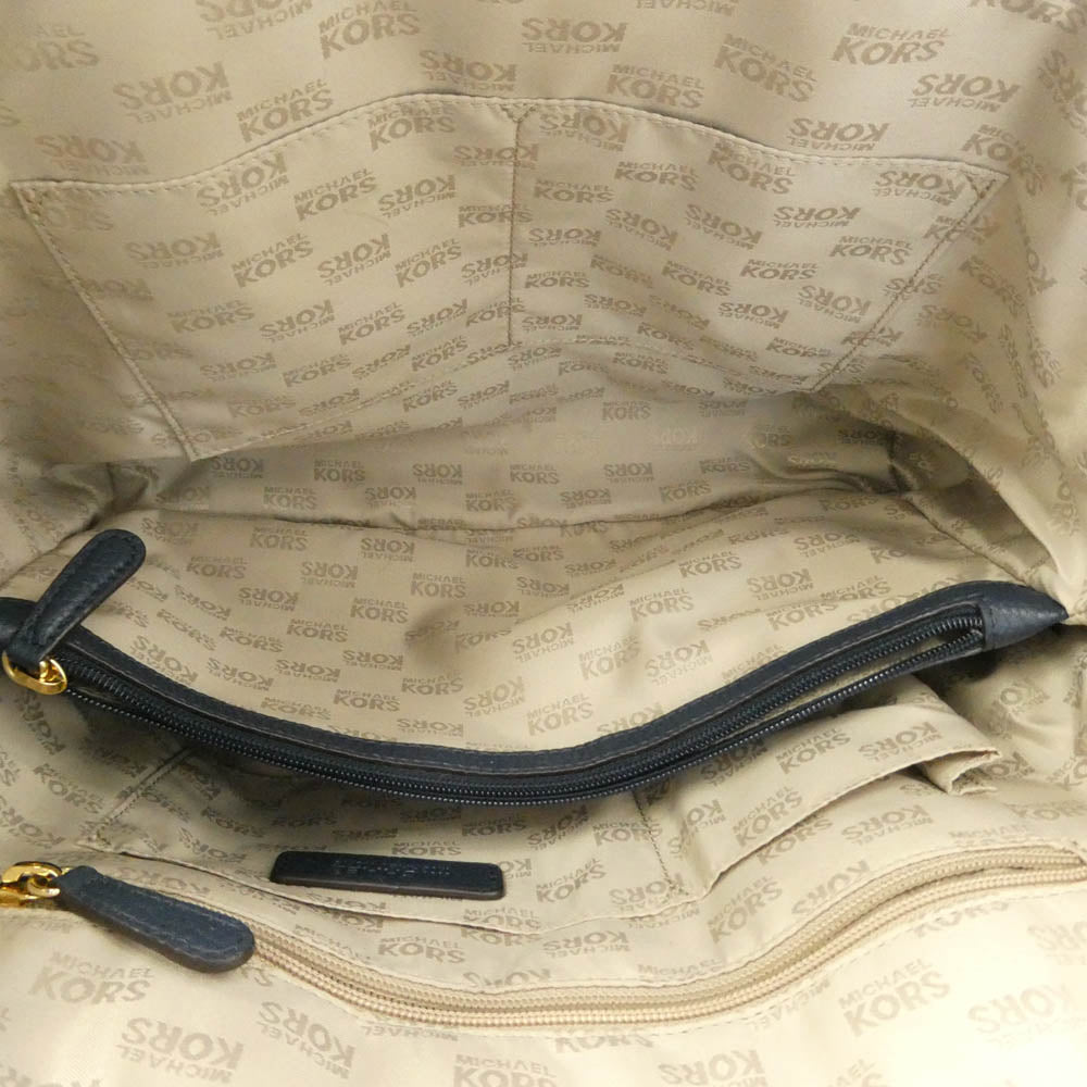 Michael Kors マイケルコース MK金具 2WAY レザー ハンドバッグ ショルダーバッグ ベトナム製 ダークネイビー系【中古】