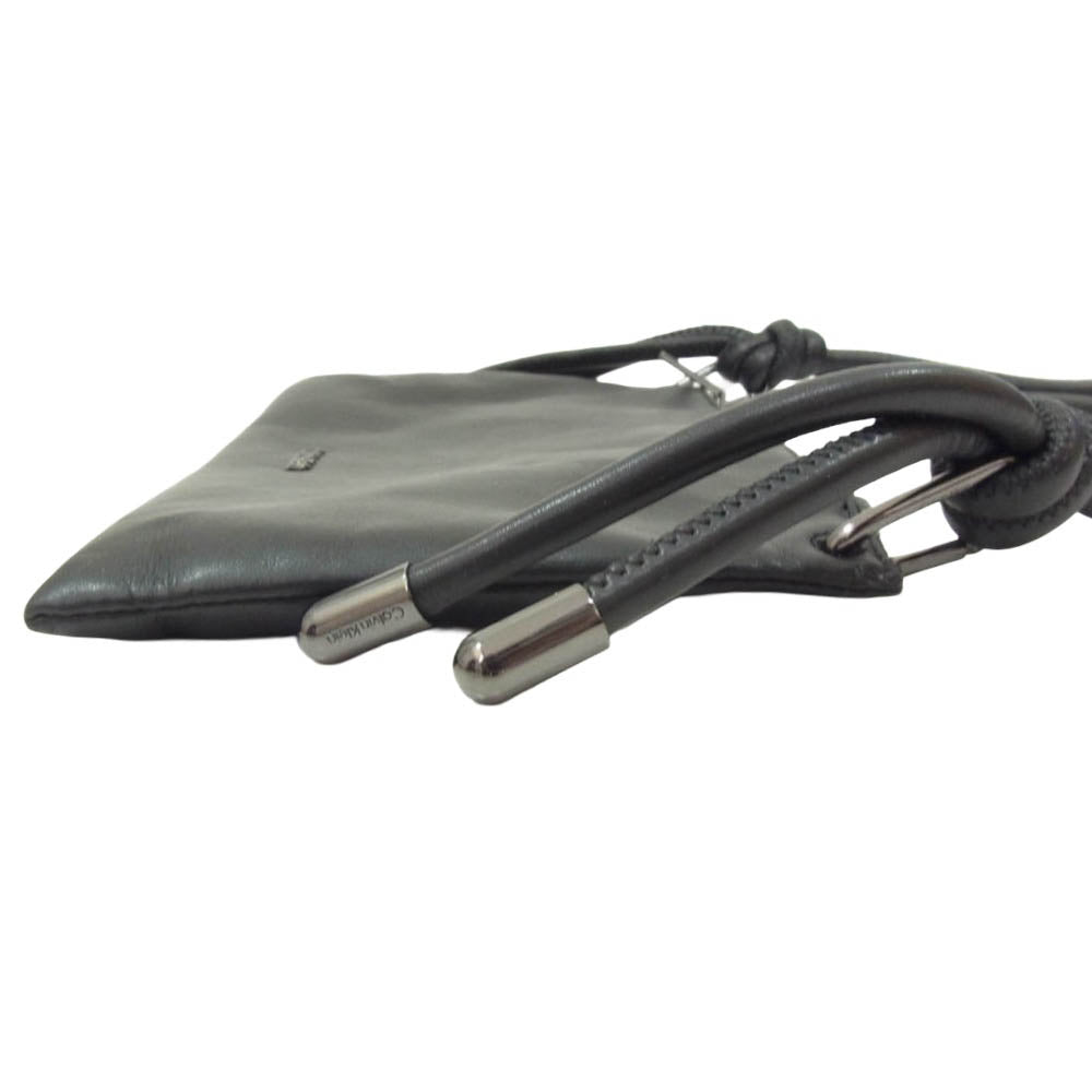 CALVIN KLEIN カルバンクライン K60K609577 ROPED 2WAY カラビナ ロープストラップ クラッチ ハンドバッグ ブラック系【中古】