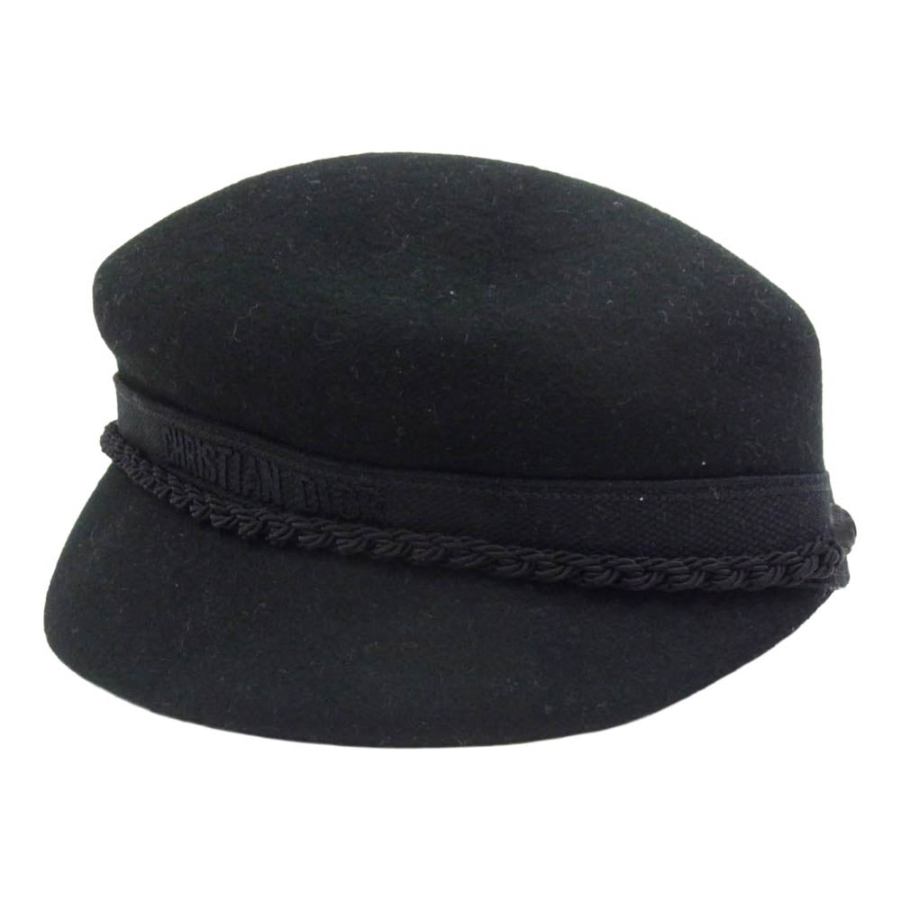 Christian Dior クリスチャンディオール 41DTF920G103 ウール フェルト ロゴ キャスケット ハット 帽子 ブラック系 57【中古】