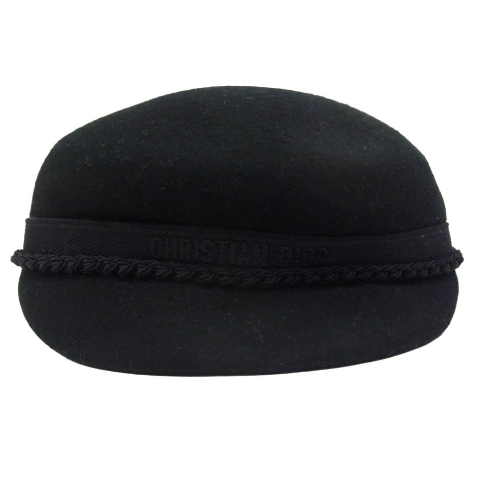 Christian Dior クリスチャンディオール 41DTF920G103 ウール フェルト ロゴ キャスケット ハット 帽子 ブラック系 57【中古】