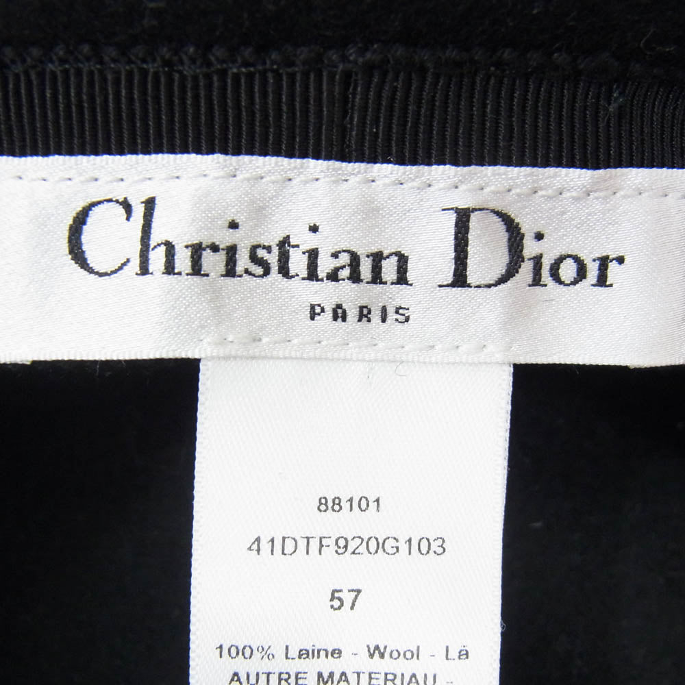 Christian Dior クリスチャンディオール 41DTF920G103 ウール フェルト ロゴ キャスケット ハット 帽子 ブラック系 57【中古】