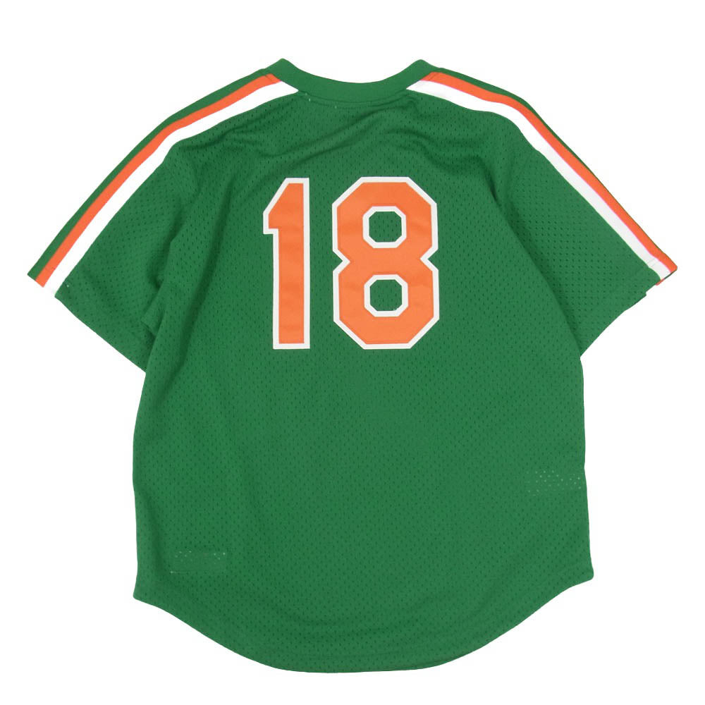 ミッチェル＆ネス MLB NY Mets ニューヨーク メッツ ユニフォーム ベイスボール トップス Tシャツ 半袖 カットソー グリーン系 M【中古】