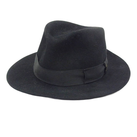 Borsalino ボルサリーノ Alessandria アレッサンドリア フェルト 中折れハット 帽子 ブラック系【中古】