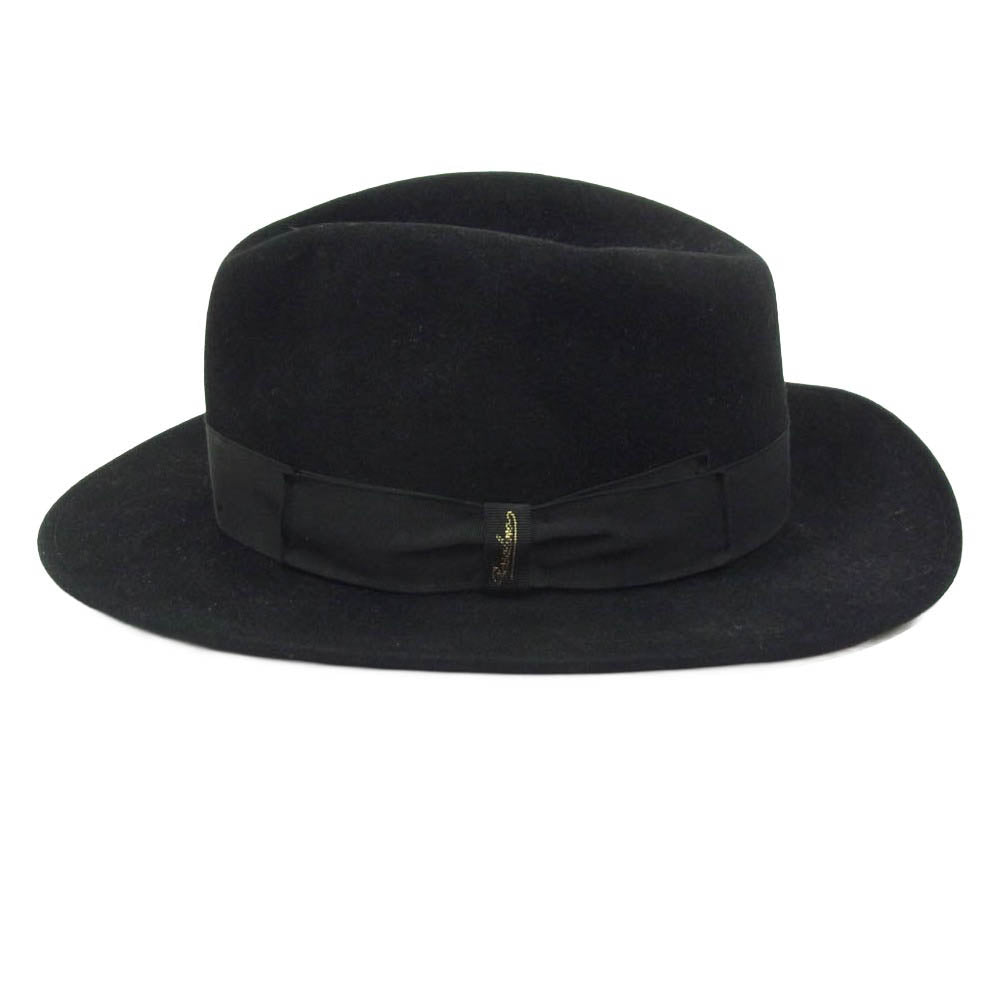 Borsalino ボルサリーノ Alessandria アレッサンドリア フェルト 中折れハット 帽子 ブラック系【中古】
