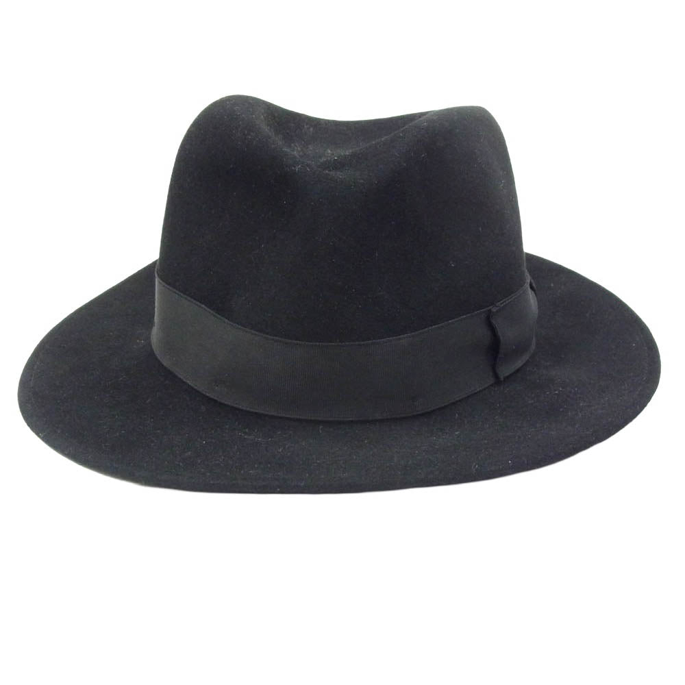 Borsalino ボルサリーノ Alessandria アレッサンドリア フェルト 中折れハット 帽子 ブラック系【中古】