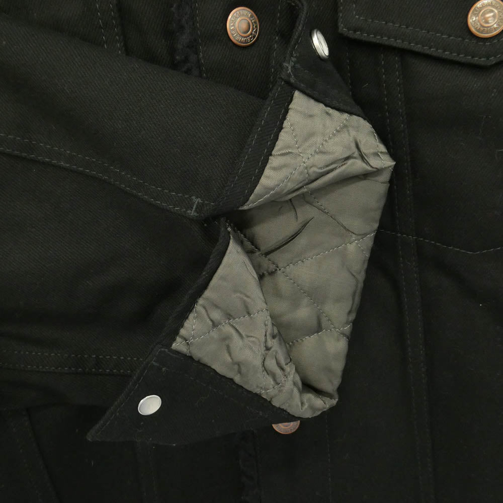 CELINE セリーヌ 23AW 2Q523085T クリアストーン ロゴ ボア 切替 ブラック デニム トラッカー ジャケット ブラック系 XL【中古】