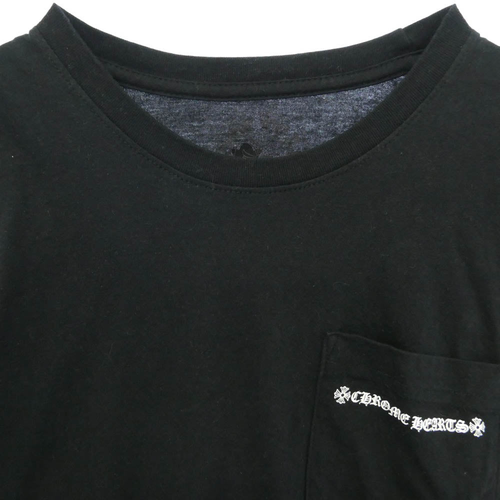 CHROME HEARTS クロムハーツ（原本無） Cemetery Cross Tire Track L/S Tee バックセメタリークロス タイヤトラックプリント長袖Tシャツ ブラック系 S【中古】