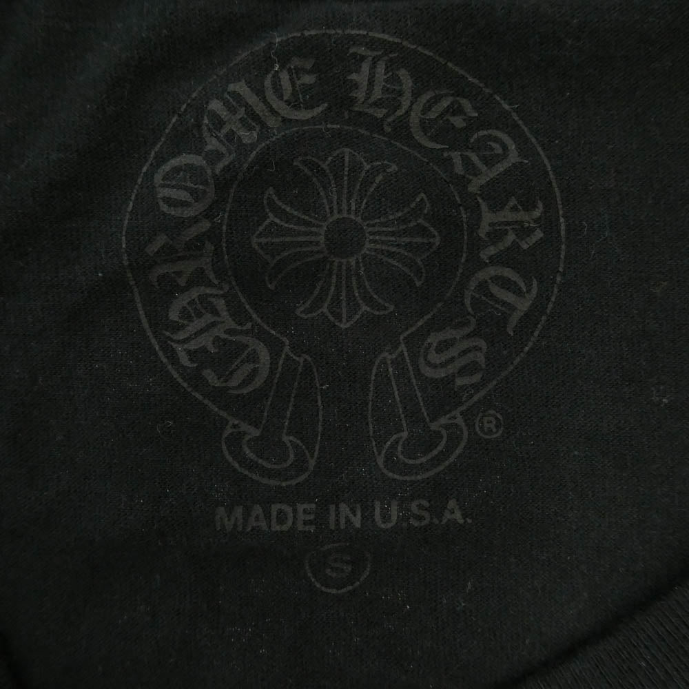 CHROME HEARTS クロムハーツ（原本無） Cemetery Cross Tire Track L/S Tee バックセメタリークロス タイヤトラックプリント長袖Tシャツ ブラック系 S【中古】