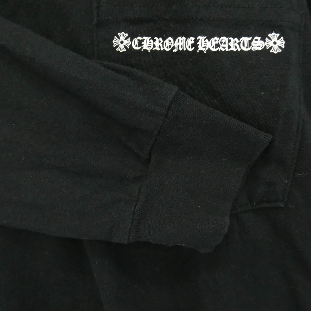 CHROME HEARTS クロムハーツ（原本無） Cemetery Cross Tire Track L/S Tee バックセメタリークロス タイヤトラックプリント長袖Tシャツ ブラック系 S【中古】