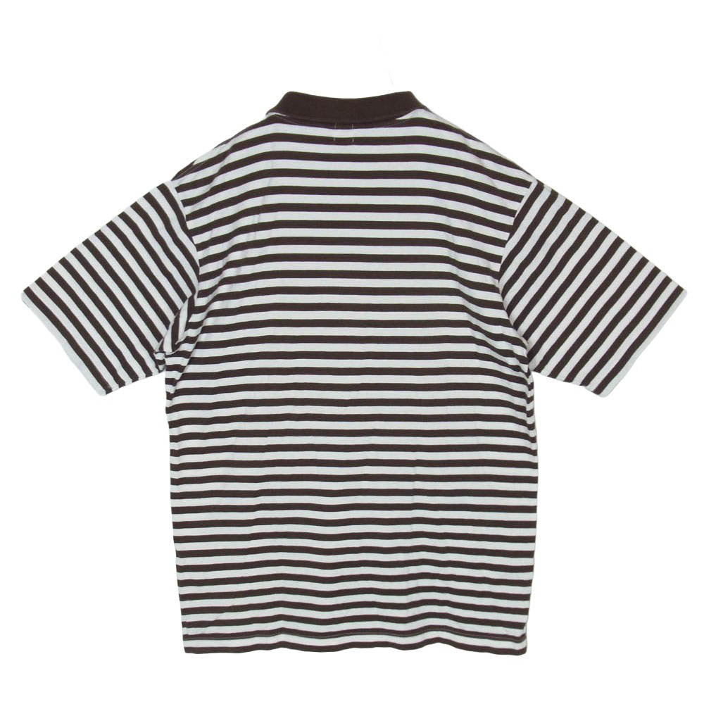 A BATHING APE アベイシングエイプ BABY MILO polo shirt ベイビーマイロ 半袖 ポロシャツ ブラウン系 ホワイト系 L【中古】