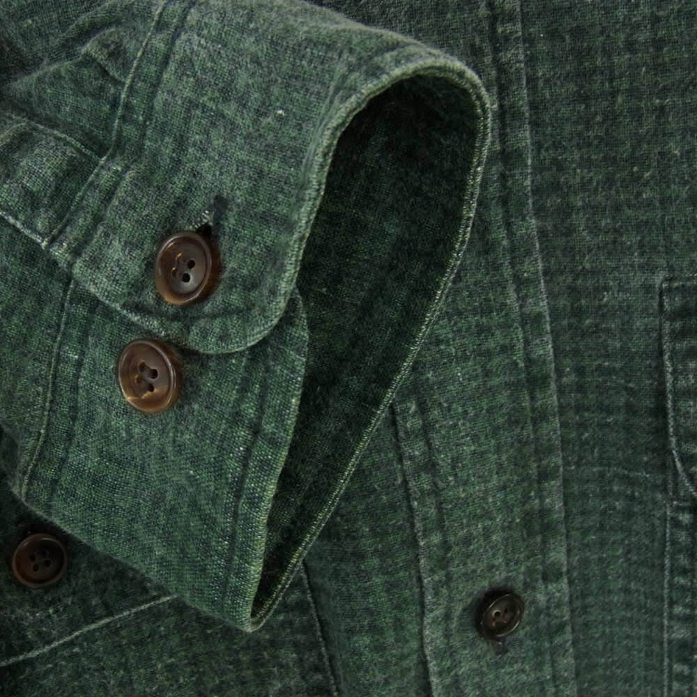 VISVIM ビズビム 0121105011008 LUMBER KHADI CHECK L/S DMGD ランバー カディ チェック ロングスリーブ ダメージ加工 長袖シャツ グリーン系 3【中古】