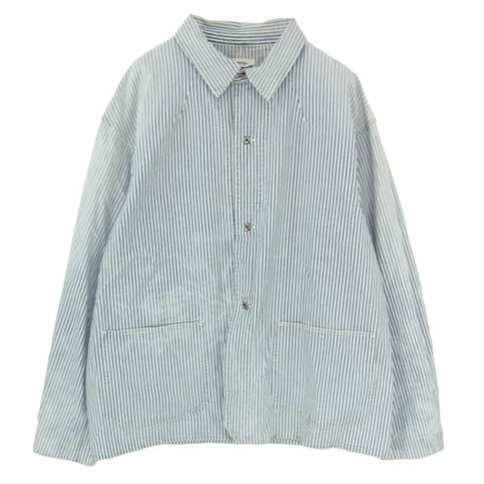 VISVIM ビズビム 22SS 0122105006006 COVERALL HICKORY ヒッコリー カバーオール ジャケット ブルー系 3【中古】
