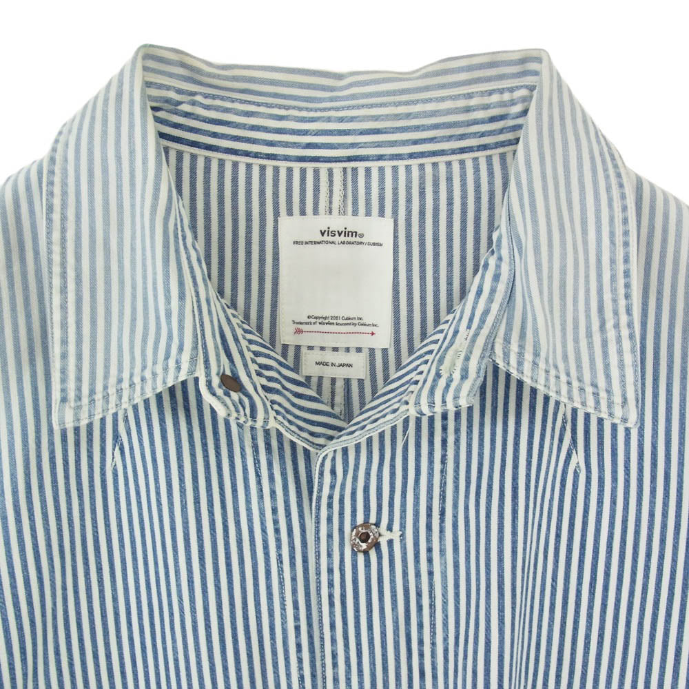 VISVIM ビズビム 22SS 0122105006006 COVERALL HICKORY ヒッコリー カバーオール ジャケット ブルー系 3【中古】