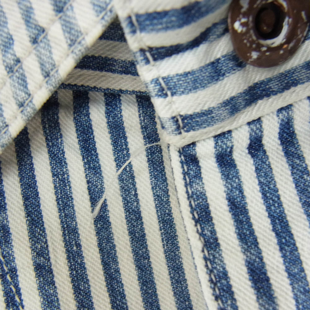 VISVIM ビズビム 22SS 0122105006006 COVERALL HICKORY ヒッコリー カバーオール ジャケット ブルー系 3【中古】