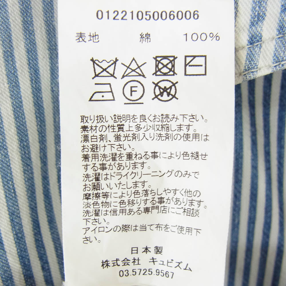 VISVIM ビズビム 22SS 0122105006006 COVERALL HICKORY ヒッコリー カバーオール ジャケット ブルー系 3【中古】