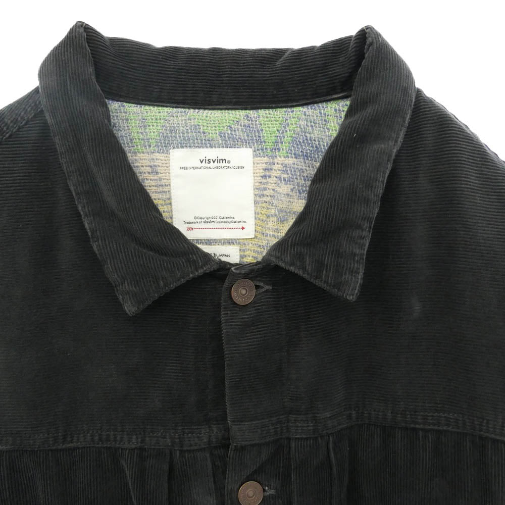 VISVIM ビズビム 23AW 0123405013007 101XX JKT CORDS コーデュロイ ジャケット ビンテージブランケット ブルゾン ダークグレー系 4【中古】