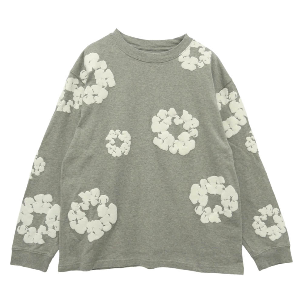 デニムティアーズ 24AW FW24TLS0064 COTTON WREATH LS TEE コットン リース ロングスリーブ 長袖 Tシャツ グレー系 XL【中古】