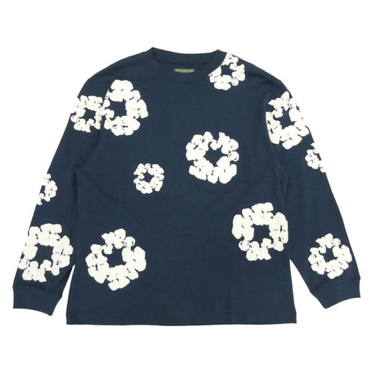 デニムティアーズ 24AW FW24TLS0064 COTTON WREATH LS TEE コットン リース ロングスリーブ 長袖 Tシャツ ネイビー系 NAVY XL【中古】