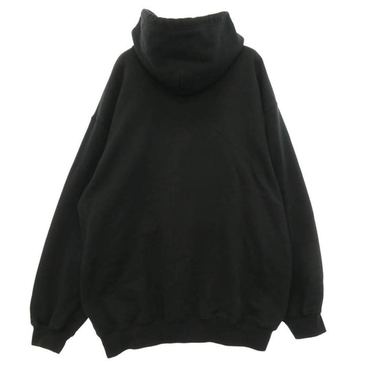BALENCIAGA バレンシアガ 19AW 570798 TEV50 レインボー ロゴ刺繍 フーディー プルオーバー パーカー ブラック系 S【中古】