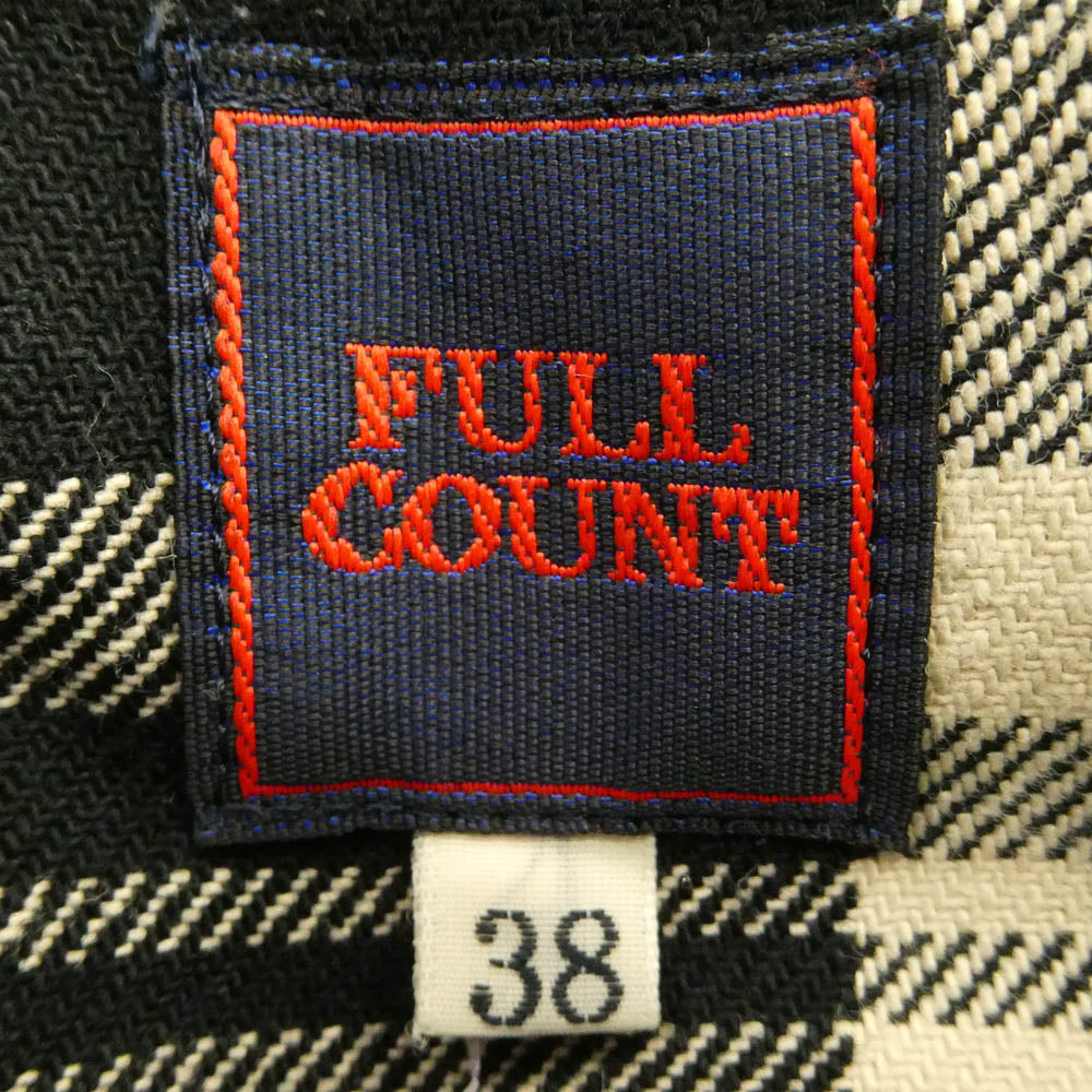 FULLCOUNT フルカウント 4743 チェック コットン ボタンダウン 長袖 シャツ ネルシャツ ブラック系 アイボリー系 38【中古】