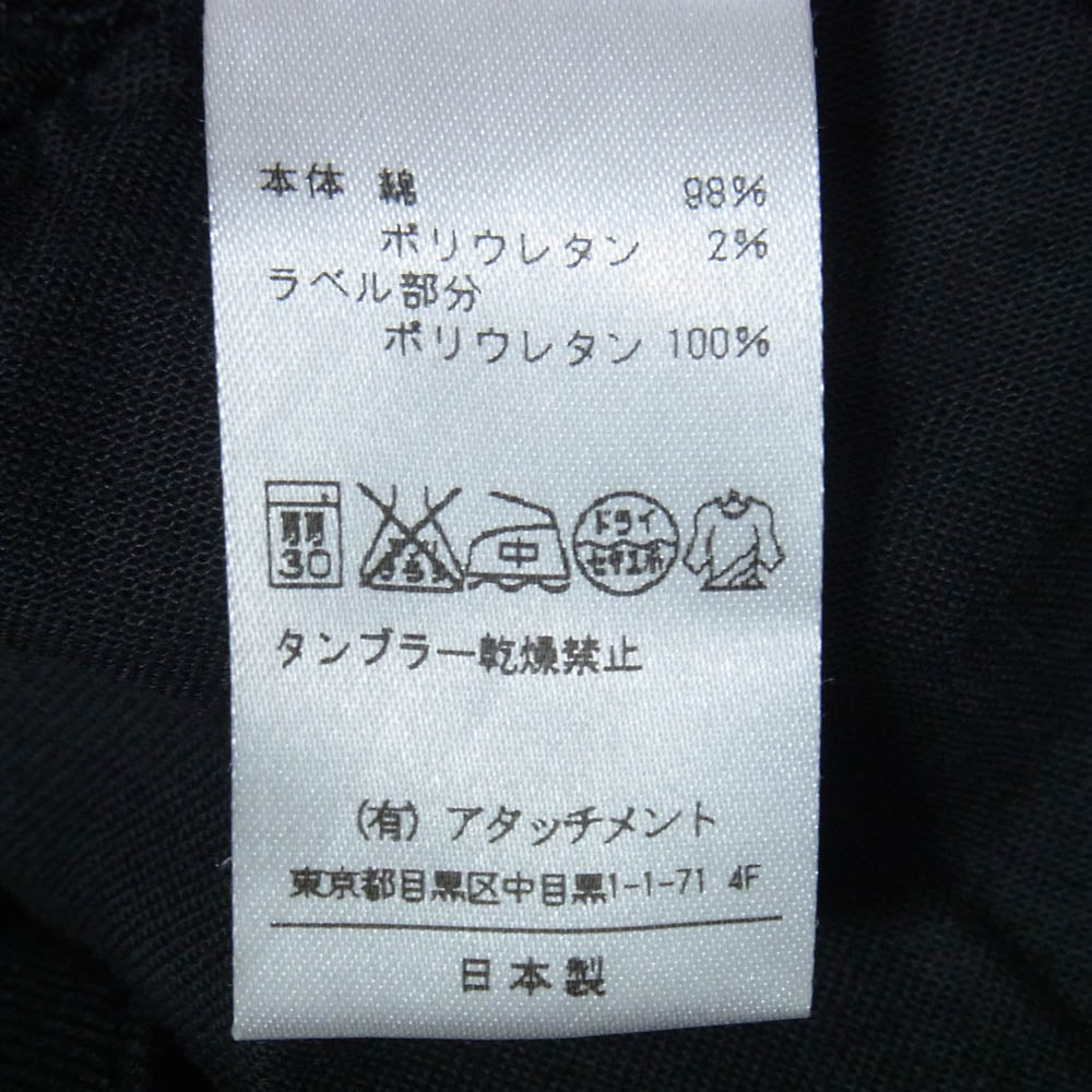 ATTACHMENT アタッチメント 15SS AP51-218 ストレッチ ウエポンチノ スーパー スリム ボタンフライ コットン パンツ ブラック系 2【中古】