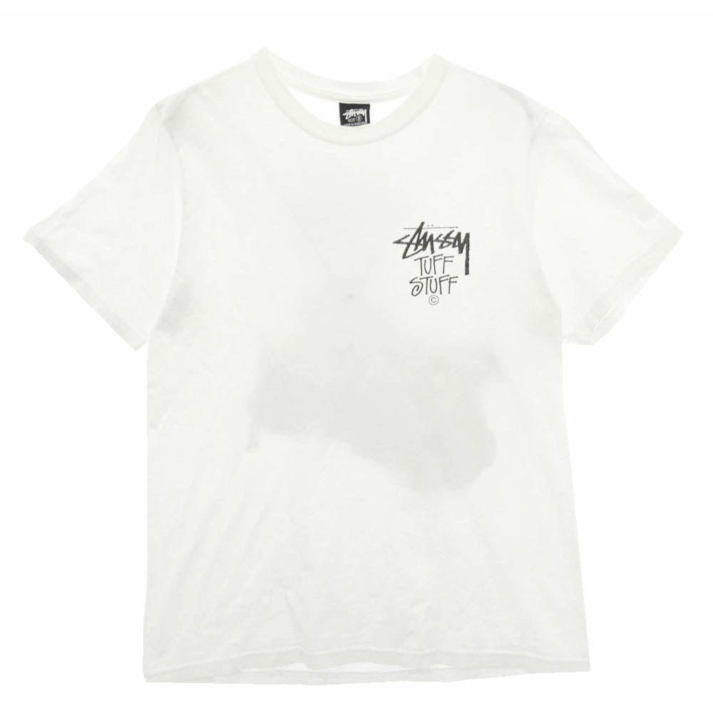 STUSSY ステューシー Tuff Stuff Tee タフ スタッフ Tシャツ 半袖 カットソー ホワイト系 S【中古】