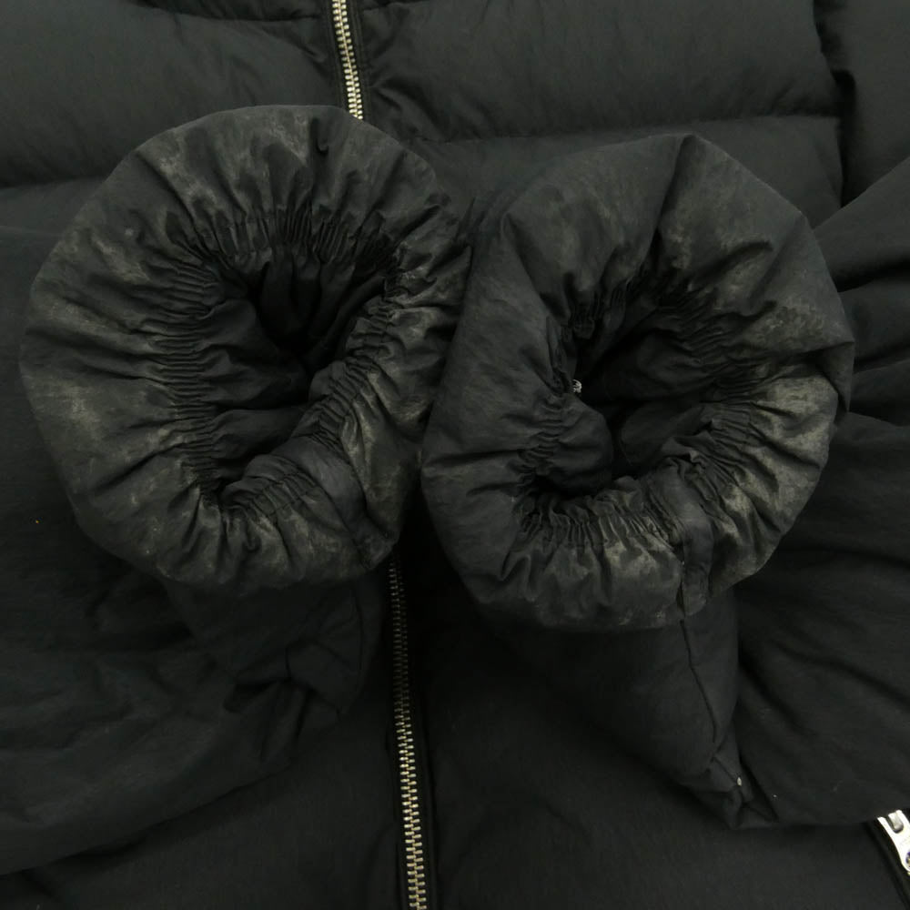 STUSSY ステューシー Down Puffer Nylon ダウン パッファ 袖ストックロゴ 刺繍 ナイロン ダウン ジャケット ブラック系 S【中古】