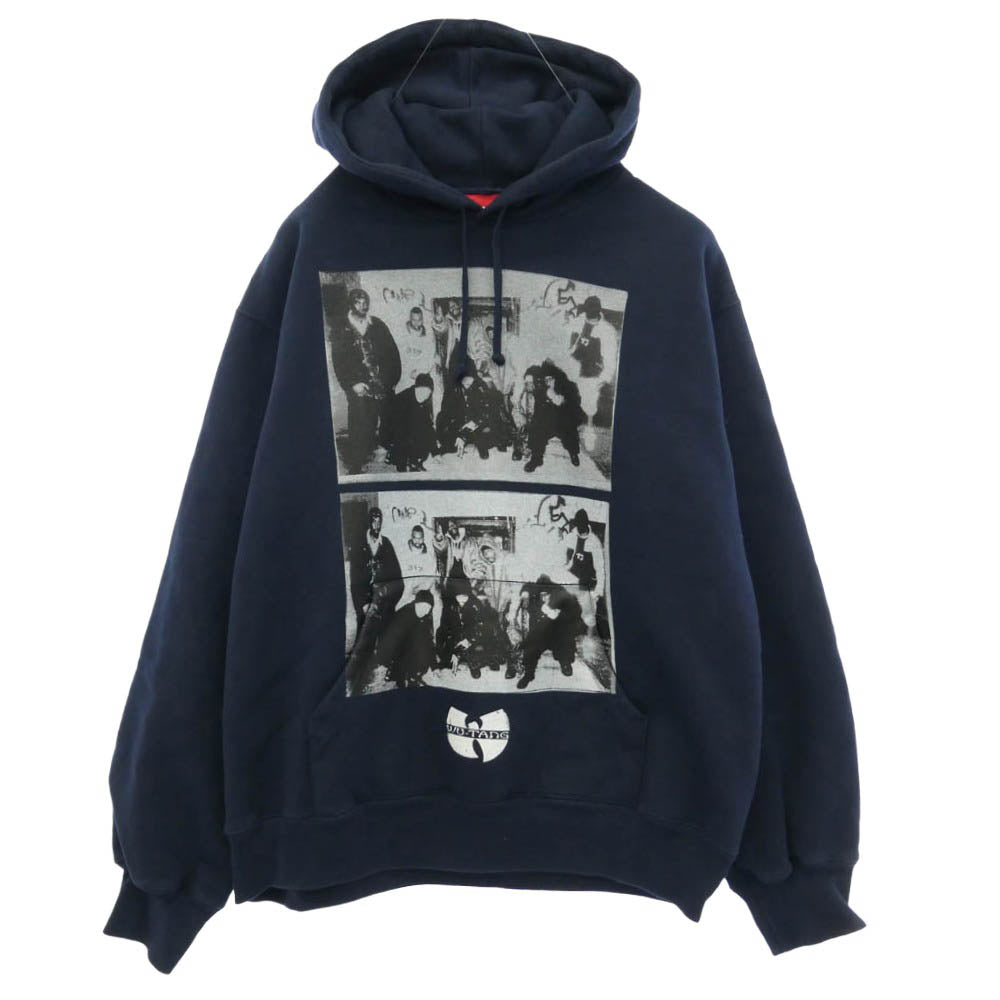Supreme シュプリーム 25AW x Wu-Tang Clan Hooded Sweatshirt ウータンクラン フード スウェットシャツ フーディー パーカー ネイビー系 M【中古】