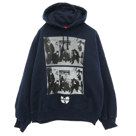 Supreme シュプリーム 25AW x Wu-Tang Clan Hooded Sweatshirt ウータンクラン フード スウェットシャツ フーディー パーカー ネイビー系 M【中古】