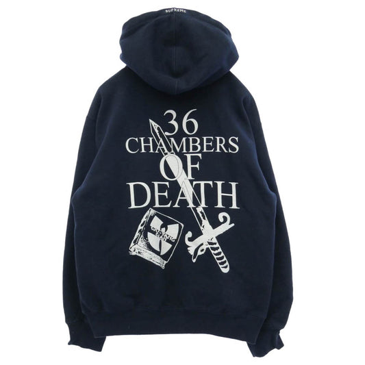 Supreme シュプリーム 25AW x Wu-Tang Clan Hooded Sweatshirt ウータンクラン フード スウェットシャツ フーディー パーカー ネイビー系 M【中古】