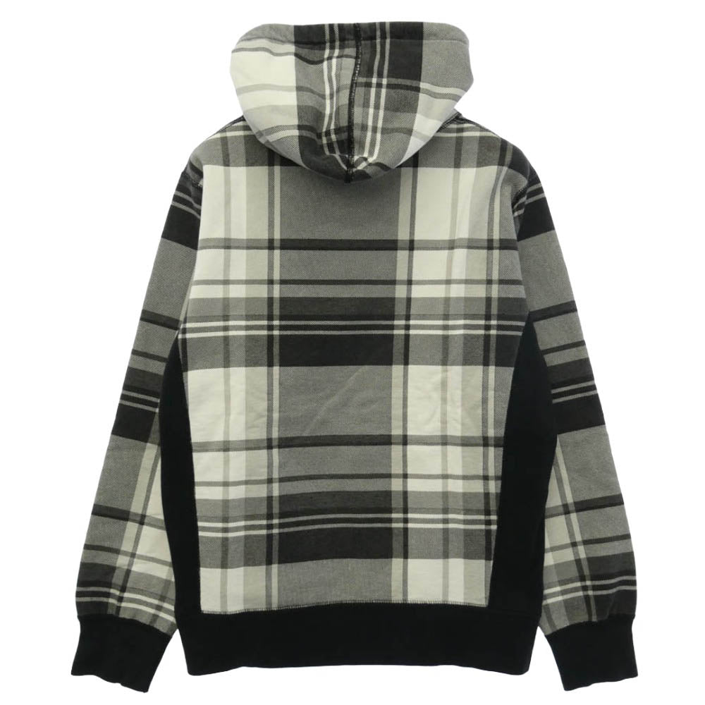 Supreme シュプリーム 14AW Arch Logo Plaid Pullover Hoodie アーチ ロゴ チェック プルオーバー スウェット パーカー ブラック系 ホワイト系 M【中古】