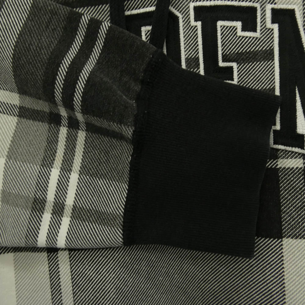 Supreme シュプリーム 14AW Arch Logo Plaid Pullover Hoodie アーチ ロゴ チェック プルオーバー スウェット パーカー ブラック系 ホワイト系 M【中古】