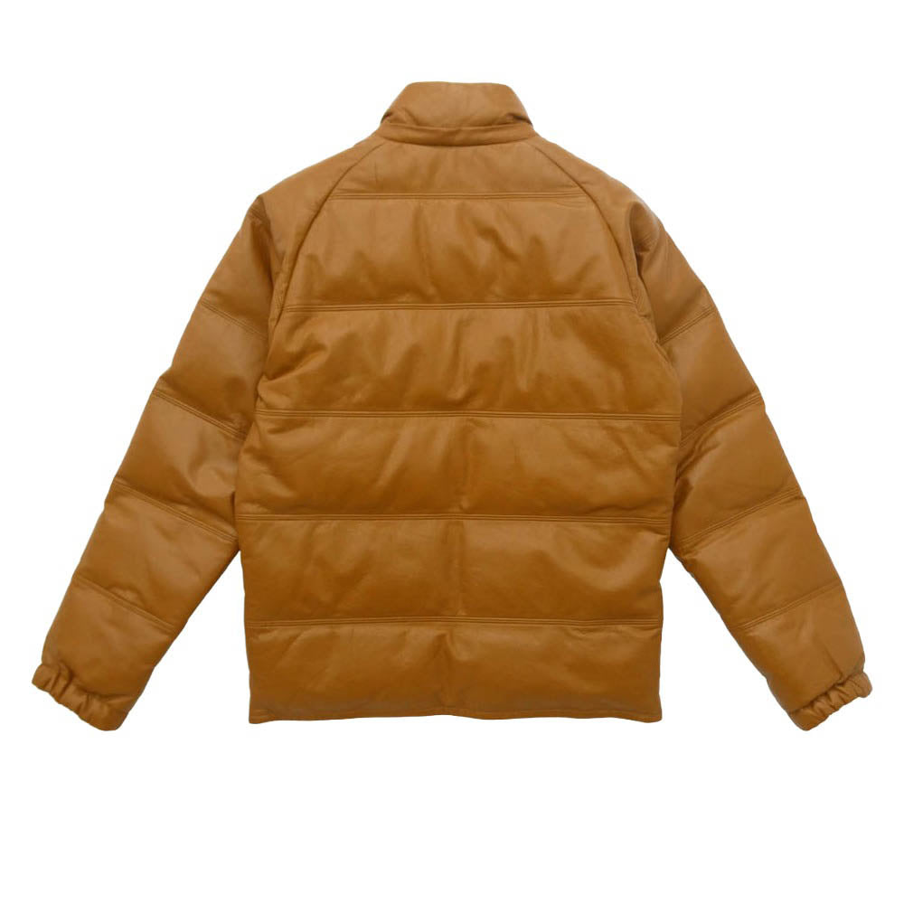 A BATHING APE アベイシングエイプ 11AW 1860-141-006 LEATHER CLASSIC DOWN JACKET 牛革 レザー ダウン ジャケット ライトブラウン系 M【中古】