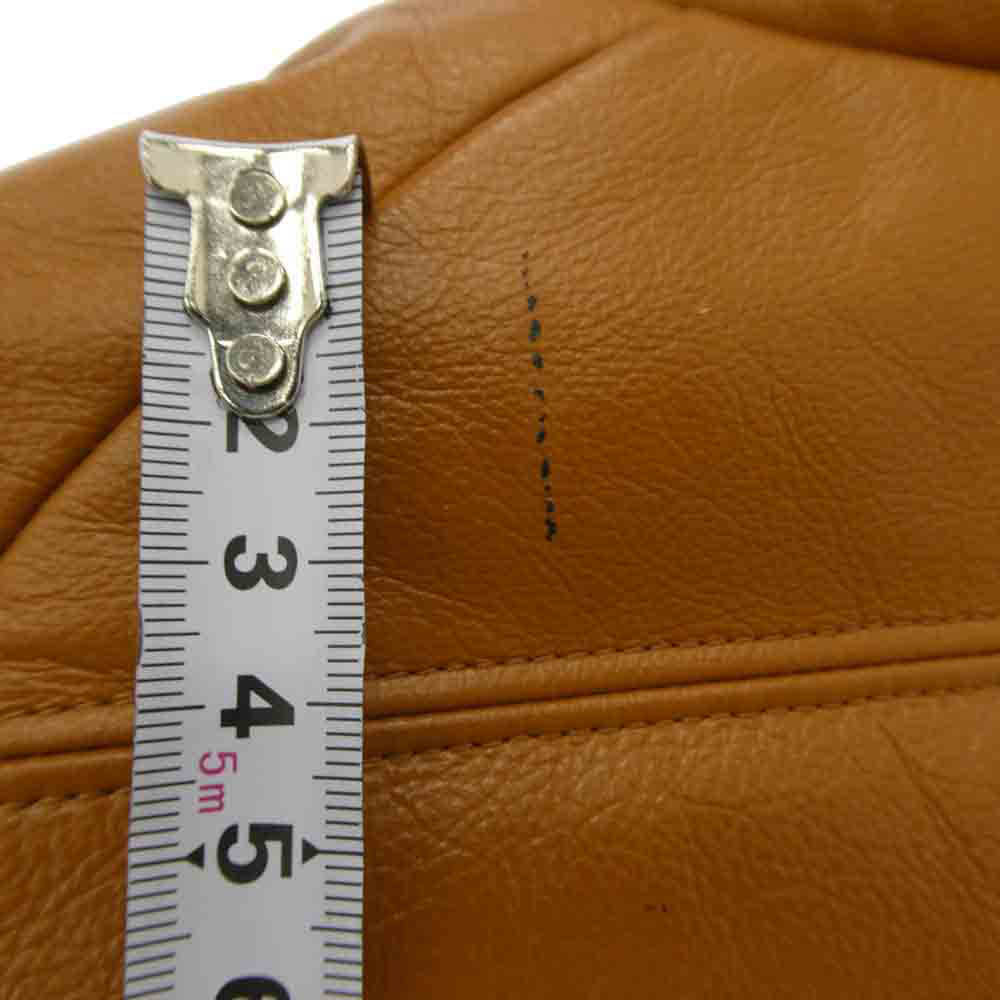 A BATHING APE アベイシングエイプ 11AW 1860-141-006 LEATHER CLASSIC DOWN JACKET 牛革 レザー ダウン ジャケット ライトブラウン系 M【中古】