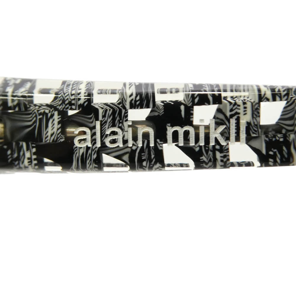 alain mikli アランミクリ A0705-17 モザイク柄 スクエアフレーム アイウェア メガネ 眼鏡 度入り 58□16-135 ブラック系 ホワイト系【中古】