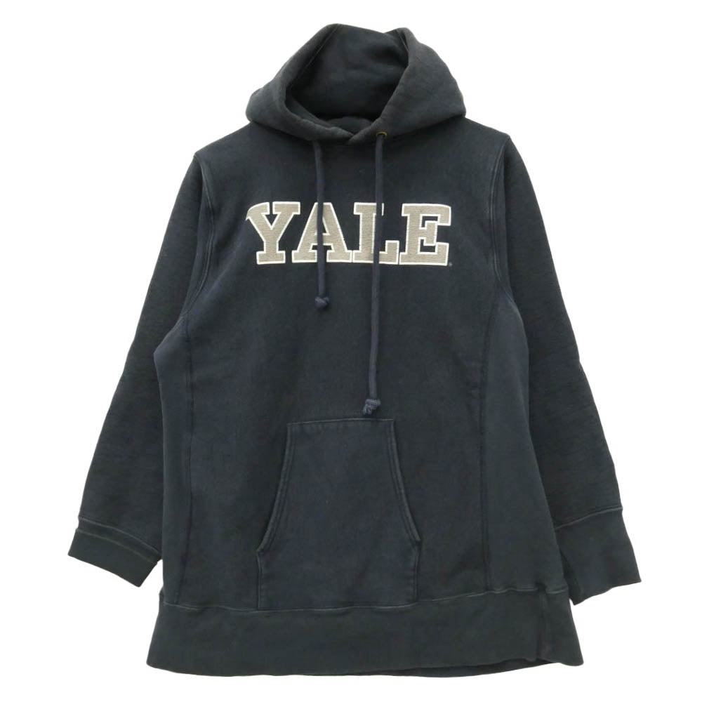 Champion チャンピオン CS-A101 USA製 REVERSE WEAVE YALE カレッジ ロゴ 単色タグ 復刻 フーディー パーカー ダークネイビー系 L【中古】