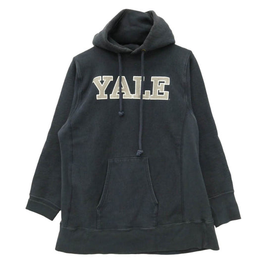 Champion チャンピオン CS-A101 USA製 REVERSE WEAVE YALE カレッジ ロゴ 単色タグ 復刻 フーディー パーカー ダークネイビー系 L【中古】