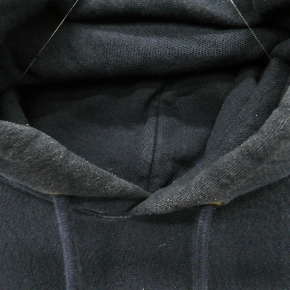 Champion チャンピオン CS-A101 USA製 REVERSE WEAVE YALE カレッジ ロゴ 単色タグ 復刻 フーディー パーカー ダークネイビー系 L【中古】