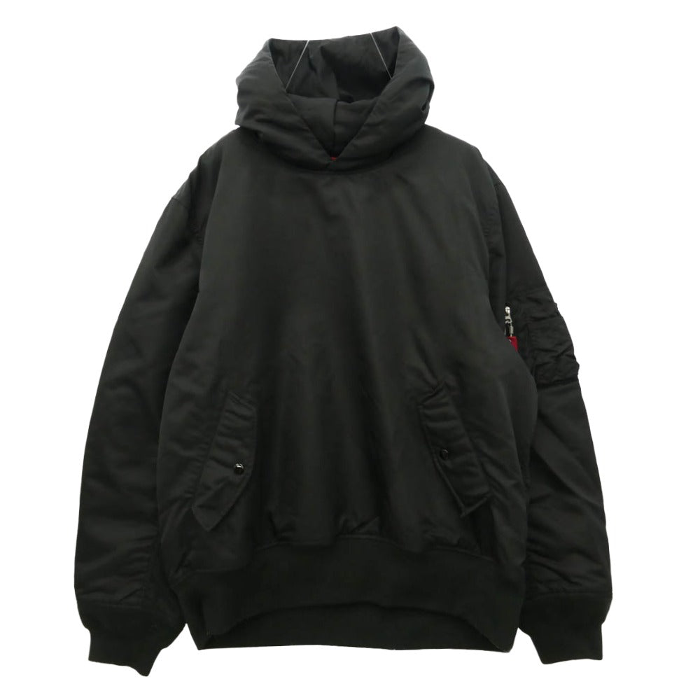ALPHA アルファ 7975952021 PULL-OVER HOODED MA-1 プルオーバー フーデッド ジャケット ブラック系 XL【中古】