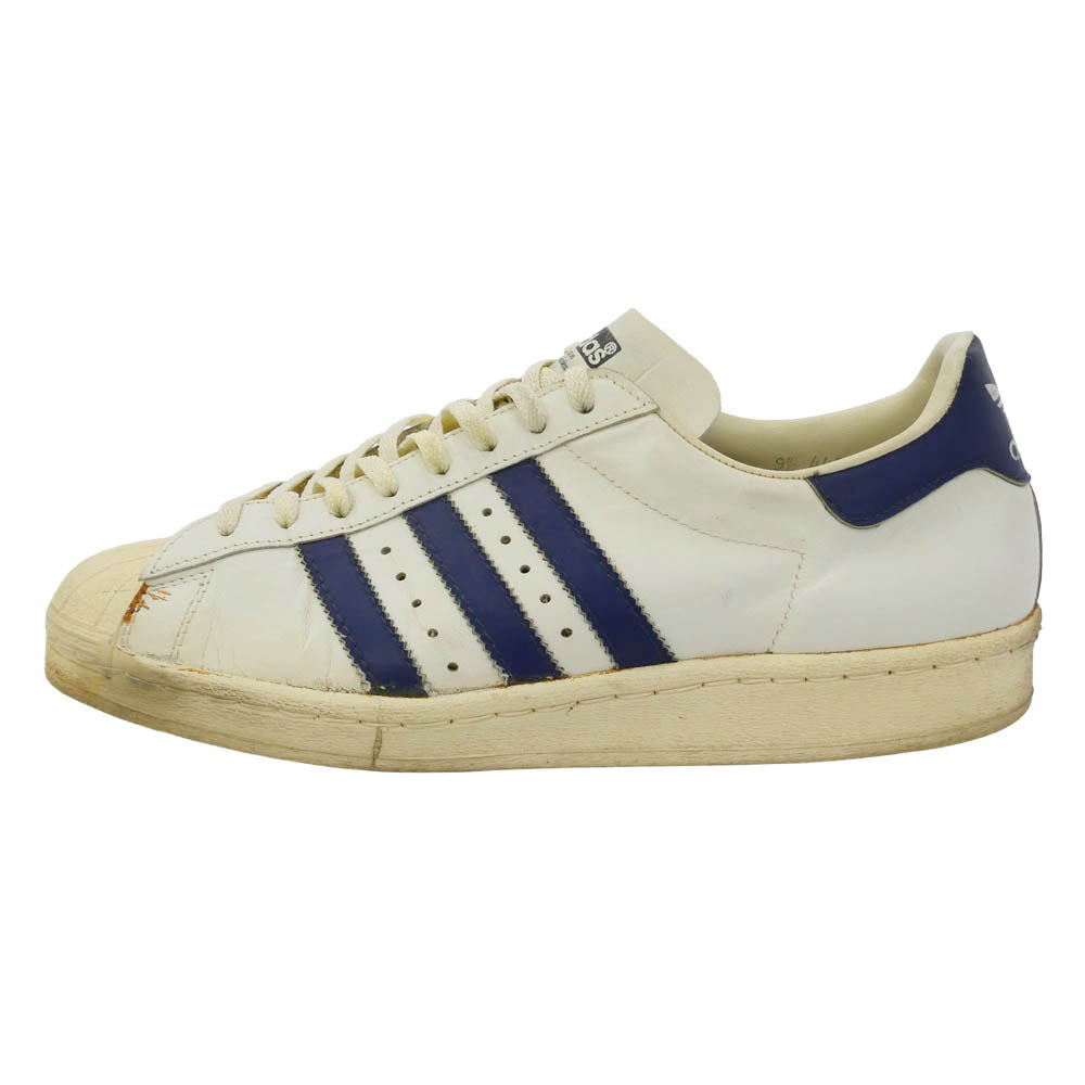 adidas アディダス 80s Superstar Made In France フランス製 スーパースター スニーカー ホワイト系 ネイビー系 44【中古】