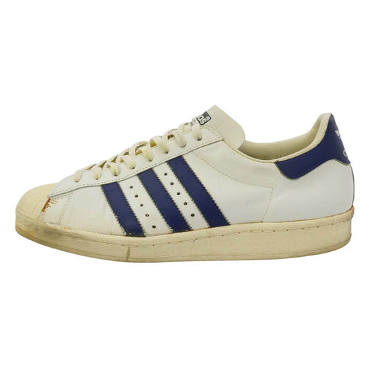 adidas アディダス 80s Superstar Made In France フランス製 スーパースター スニーカー ホワイト系 ネイビー系 44【中古】